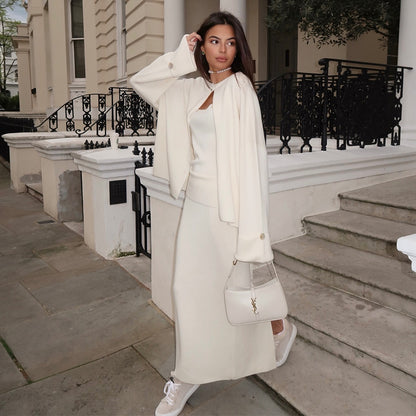 Knitted Long Sleeve Cardigan Camisole Skirt Set | Cozy Three Piece Sweater Set for Women | noémi