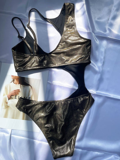 Womens One Shoulder Cutout One Piece Swimsuit | Hollow Out Design | noémi