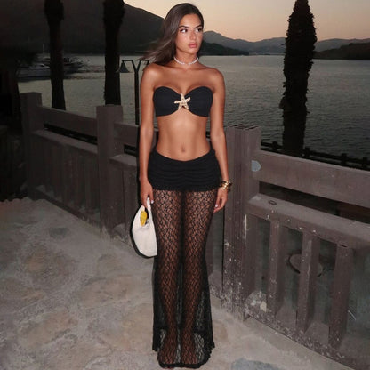 Two Piece Lace Set | Tube Top & Maxi Skirt for Women | noémi