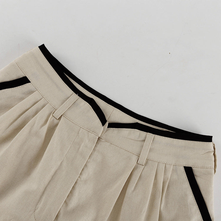 Cotton Two Piece Set for Women | Sleeveless Waistcoat High Waist Wide Leg Pants | noémi