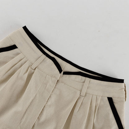 Cotton Two Piece Set for Women | Sleeveless Waistcoat High Waist Wide Leg Pants | noémi