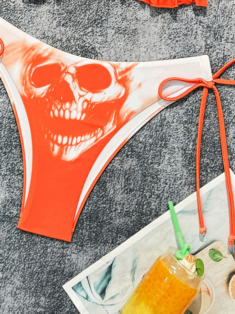 Printed Lace Up Split Bikini Swimsuit for Women Beachwear | noémi