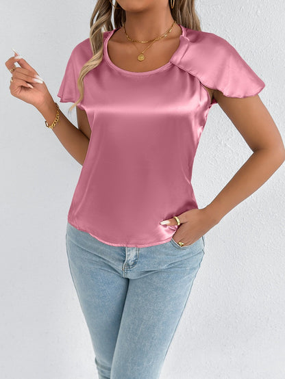 High End Satin Silk T Shirt for Women | Short Sleeve Silk Top | noémi