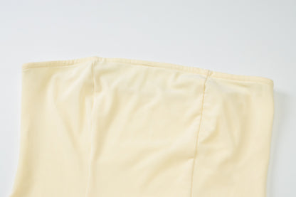 Summer Tube Dress | Slim Fit, Side Slit, Strapless, Solid Color | noémi
