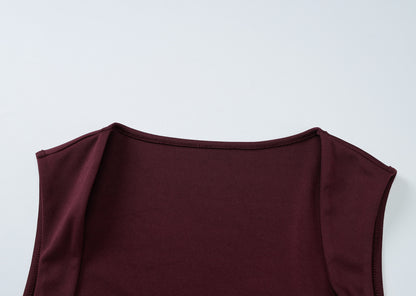 Women's Slim Fit Square Neck Sleeveless Dress | noémi