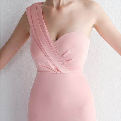 Satin One Shoulder Fishtail Gown | Slim Fit Dress | noémi