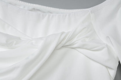 Summer Slim Fit Dress | Twist Shoulder Detail | Solid Color, Lightweight & Stylish | noémi