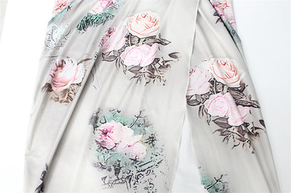 Satin Floral Maxi Dress | Cowl Neck with High Slit Dress | noémi