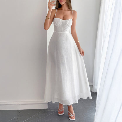 Flowy Backless Maxi Dress | Spaghetti Strap Pleated Summer Dress | noémi