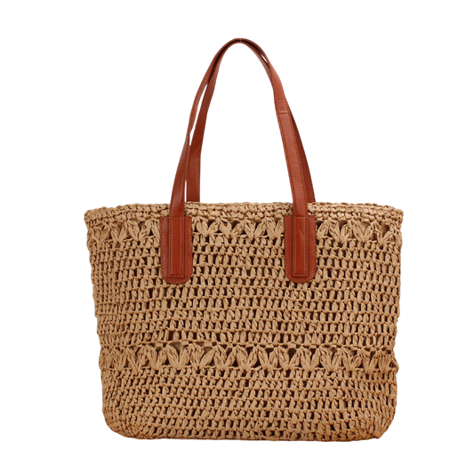 Natural Hollow‑Out Woven Straw Shoulder Bag – Beach‑Ready Tote | noémi