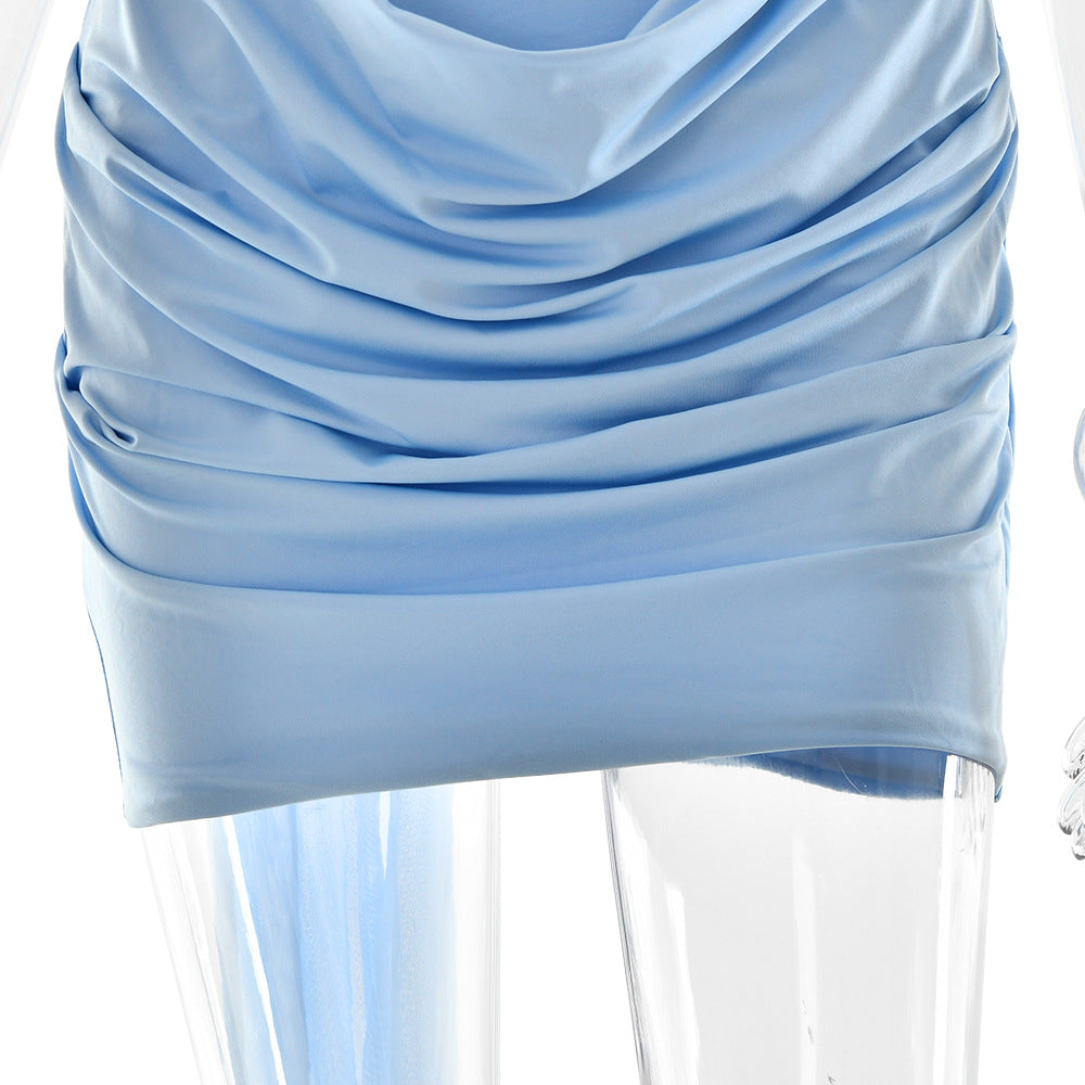 Summer Pleated Tube Top Dress  Ribbon Detail, Strapless, Bodycon Fit | noémi