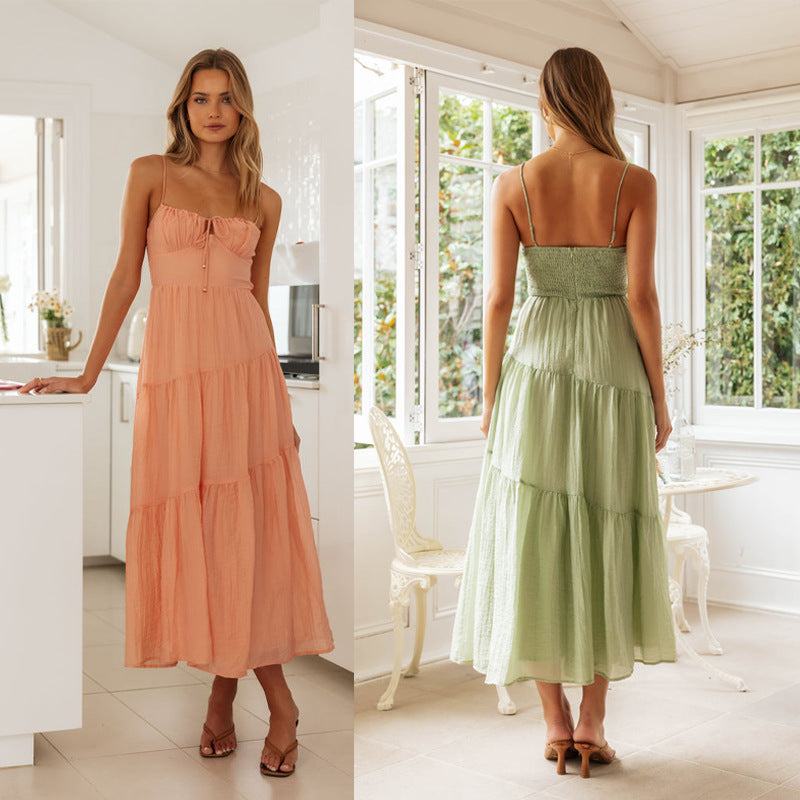 Tiered Midi Sundress | Smocked Bodice, Adjustable Straps | noémi