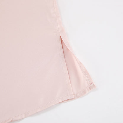 Satin Collar Strapless Long Sleeve Shirt | noémi