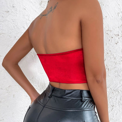 Diamond Tube Top | Backless Wrapped Boned Corset Bandana Crop Vest | noémi