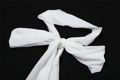 Off Shoulder Tassel Tube Top | White Strapless Vest | noémi