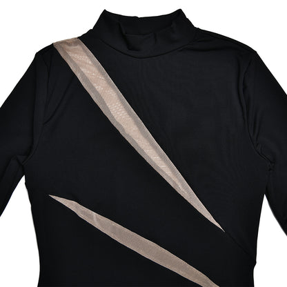 Spring Round Neck Long Sleeve Stitch Detail Dress Women | noémi