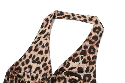 Leopard Print Halter Top | Backless Cardigan Vest | noémi