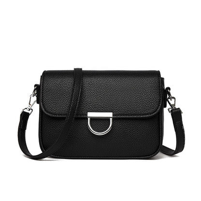 Elephant Gray Square Leather Crossbody Bag – Textured Retro Style | noémi