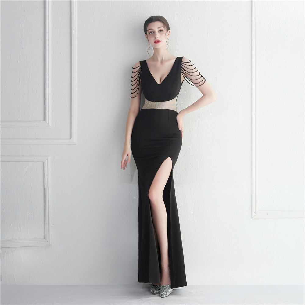 Rhinestone Beaded Gown | Long Dress | noémi