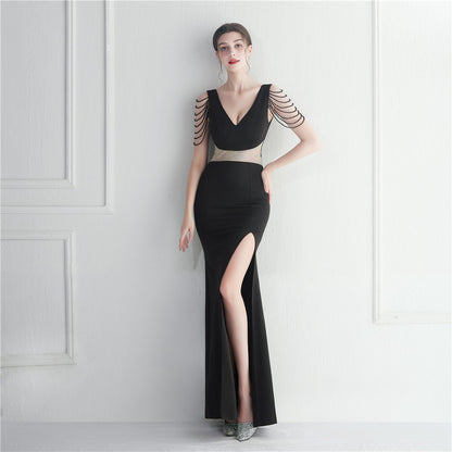 Rhinestone Beaded Gown | Long Dress | noémi