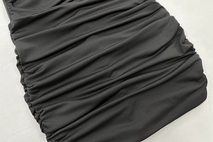 Womens Slim Fit Off Shoulder Cutout Tube Dress | Solid Color with Patchwork Detail | noémi