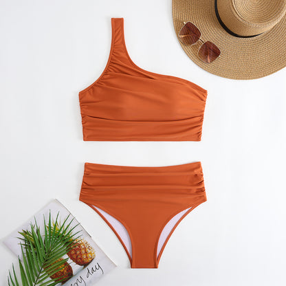 High Waist Bikini Swimsuit for Women | One Shoulder Split Swimwear | noémi