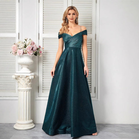 Off Shoulder Spaghetti Strap Cross Stomach Gown | noémi