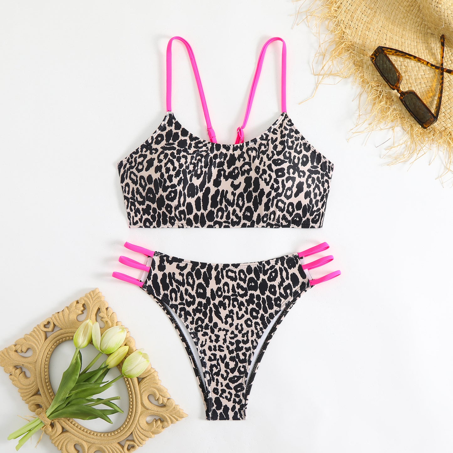 Womens Leopard Print Two Piece Swimsuit | noémi