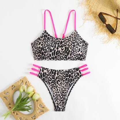 Womens Leopard Print Two Piece Swimsuit | noémi