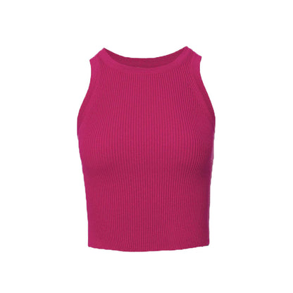 Womens Slim Fit Ribbed Knit Tank Top | Sleeveless Solid Color Crop Vest | noémi