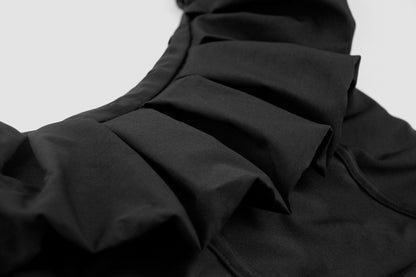 Black Off Shoulder Ruffled Top for Women | Sleeveless Summer Shirt  | noémi