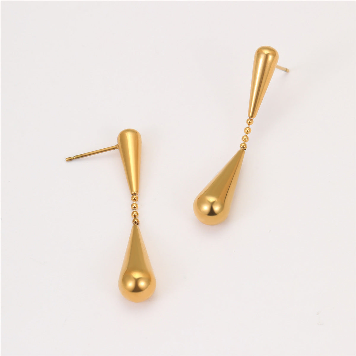 Gold Water Drop Dangle Earrings | Minimalist Normcore Abstract Design, Lightweight Jewelry | noémi