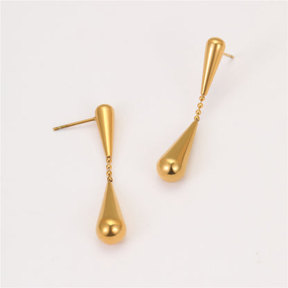 Gold Water Drop Dangle Earrings | Minimalist Normcore Abstract Design, Lightweight Jewelry | noémi