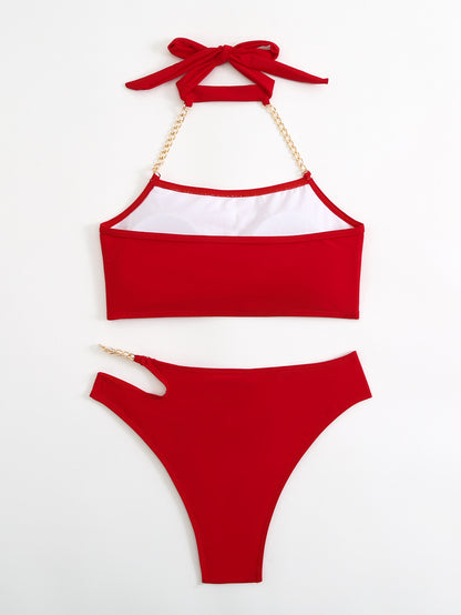 Solid Color Split Design Bikini Swimsuit for Women | noémi
