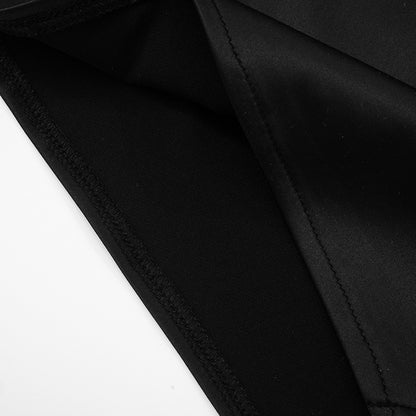 Lace Patchwork Black Dress with Slim Fit and Adjustable Straps | noémi