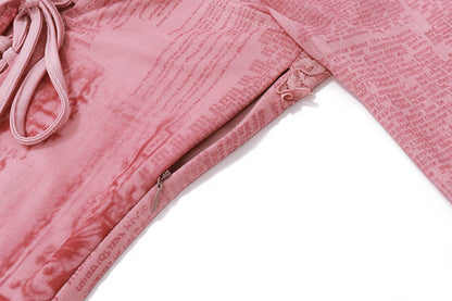 Womens Low Cut Backless Square Collar Retro Slim Fit Long Sleeve Dress | noémi