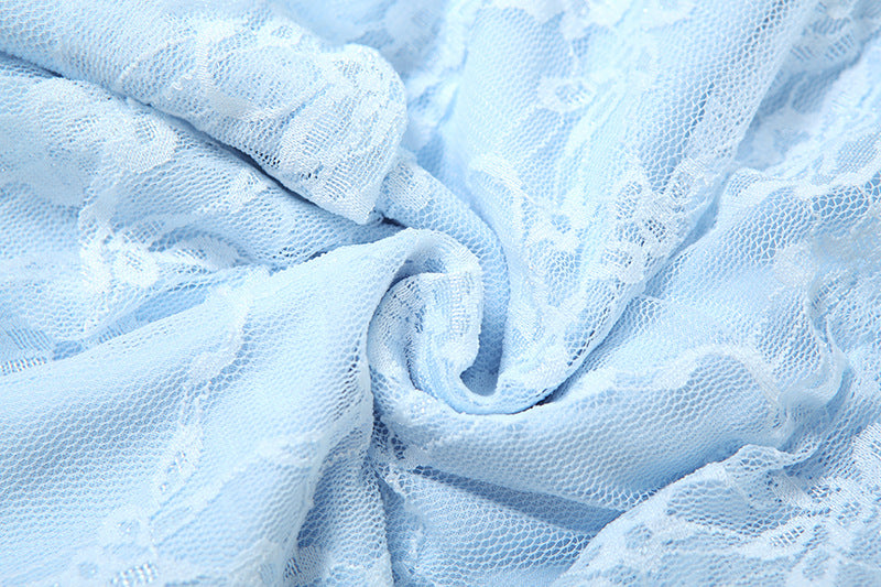 Sheer Lace Halter Maxi Dress | Backless Gown with High Slit | noémi