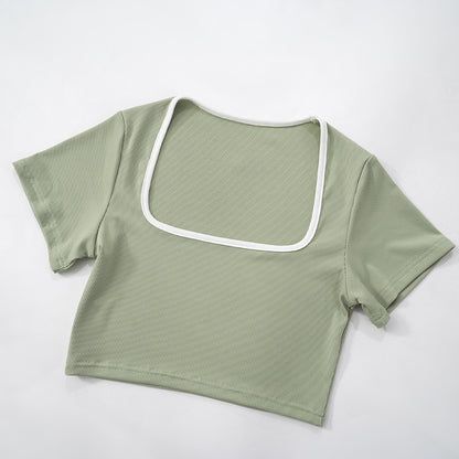 Womens Crop Top Low Waist Flared Pants Set | noémi