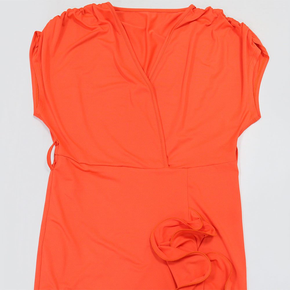 Deep V Lace Up Dress | Loose Sleeves Design for Women | noémi