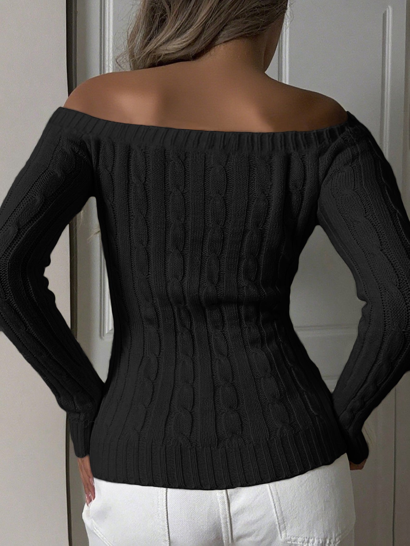 Off Shoulder Woolen Sweater | Womens Knitwear | noémi