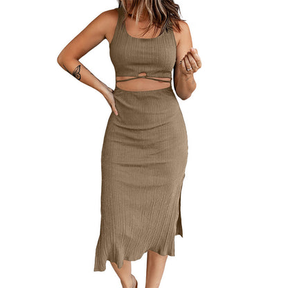 Slim Fit Irregular Hem Solid Color Dress for Women | noémi