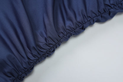 Women U Neck Sleeveless Pleated Slim Fit Sheath Dress Solid Color | noémi