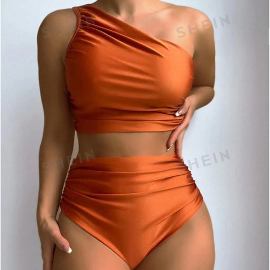 High Waist Bikini Swimsuit for Women | One Shoulder Split Swimwear | noémi