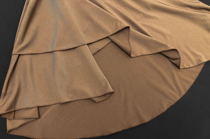 Deep V Halter Dress with Lace Up Back | Pleated Hem Design | noémi