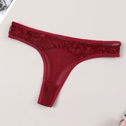 Lace Trim TShaped Panties with Transparent Details and Cotton Crotch Comfort | noémi