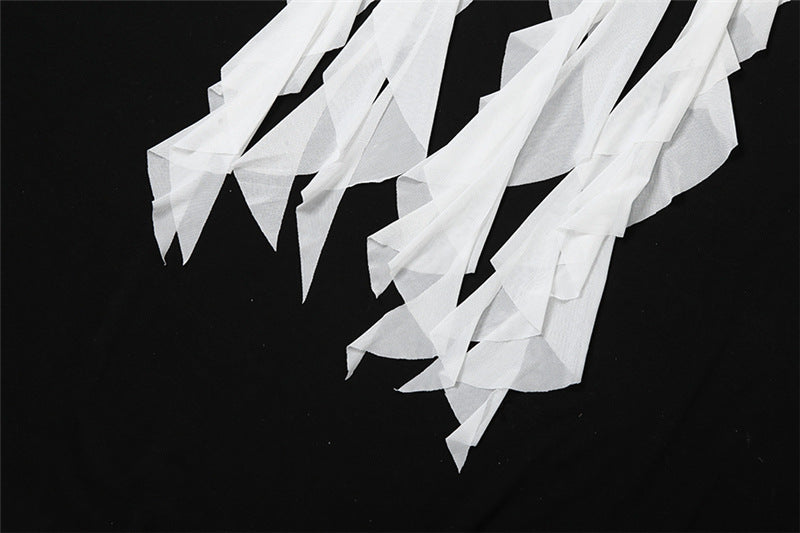 Off Shoulder Tassel Tube Top | White Strapless Vest | noémi