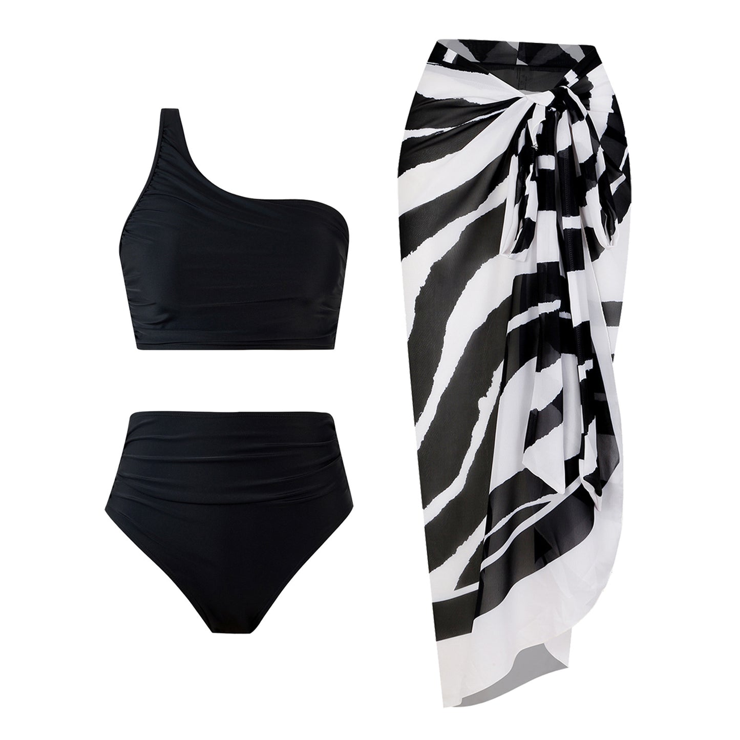 High Waist Bikini Swimsuit for Women | One Shoulder Split Swimwear | noémi