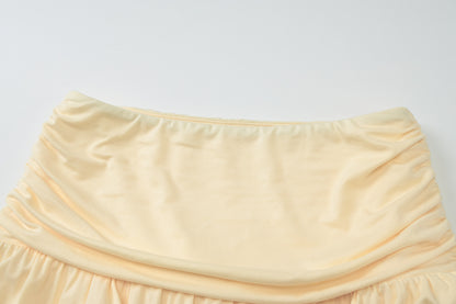 Two Piece Set | V Neck Twist Top & High Waist Pleated Skirt | noémi