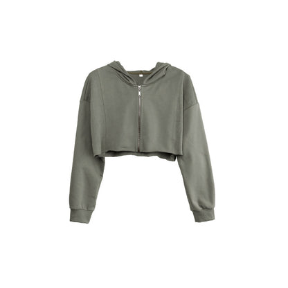 Cropped Zip Up Hoodie for Women | Long Sleeve Sweatshirt | noémi