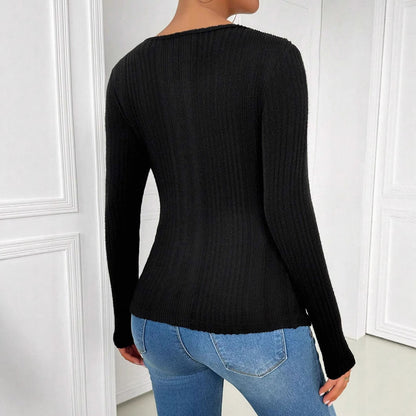 Women’s Collar Cutout Long Sleeve Top | Hollow Out Design | noémi